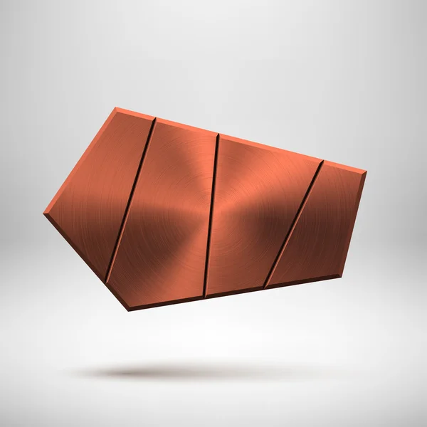 Modèle de bouton géométrique abstrait en bronze — Image vectorielle