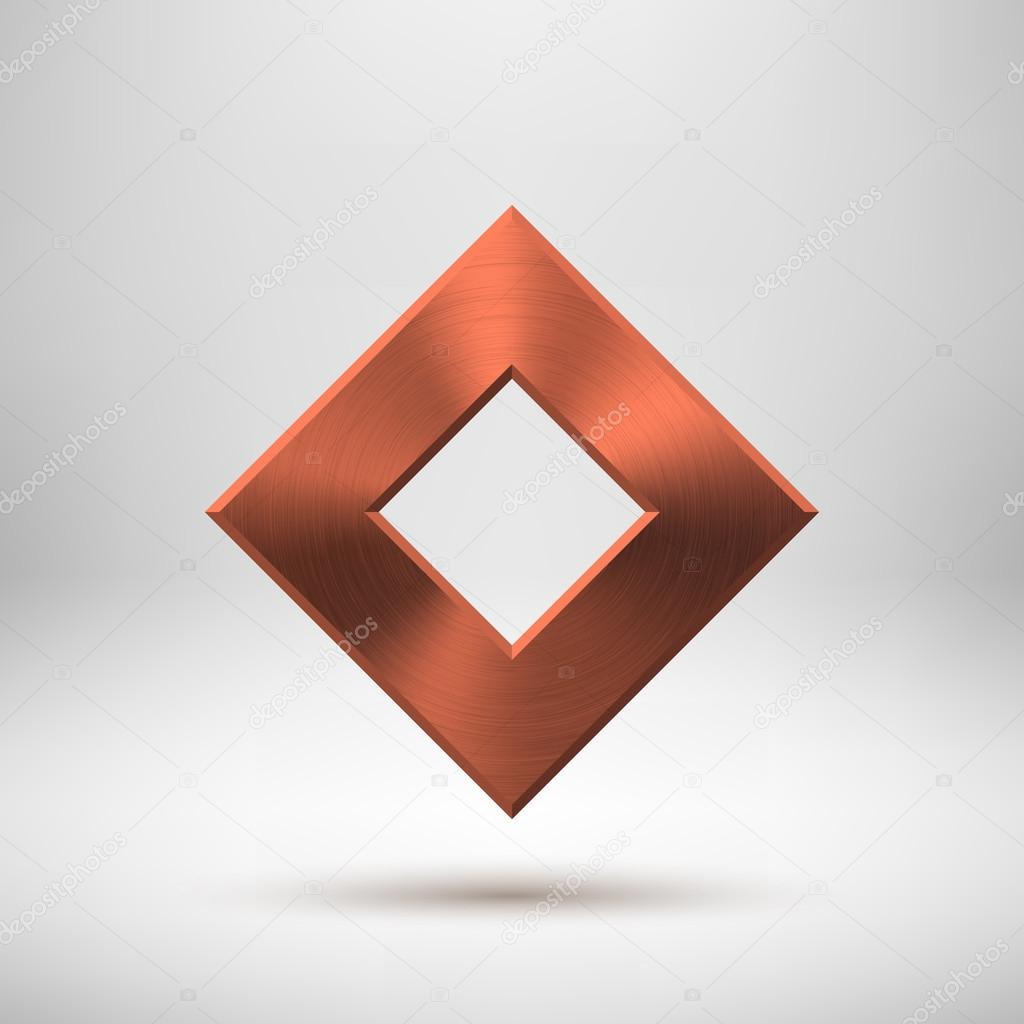 Bronze Abstract Rhombic Button Template