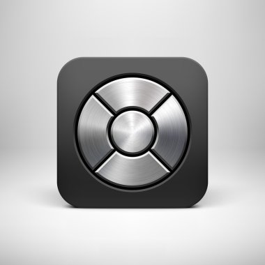 siyah soyut app simgesi düğmesini şablon