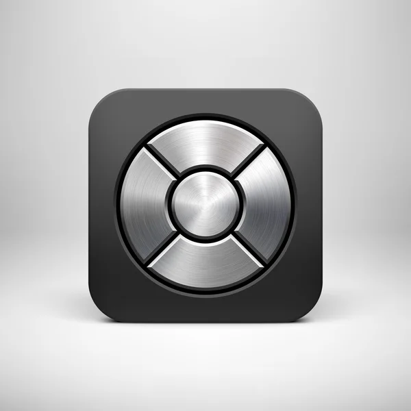 Modelo de botão Black Abstract App Icon — Vetor de Stock