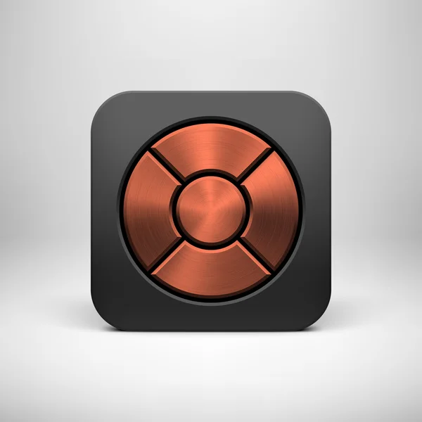 Modelo de botão Black Abstract App Icon —  Vetores de Stock