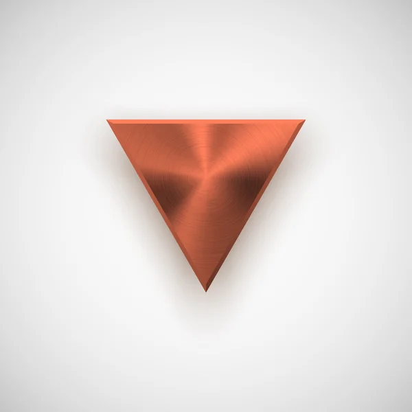Bronze Abstract Triangle Button Template — Stock Vector
