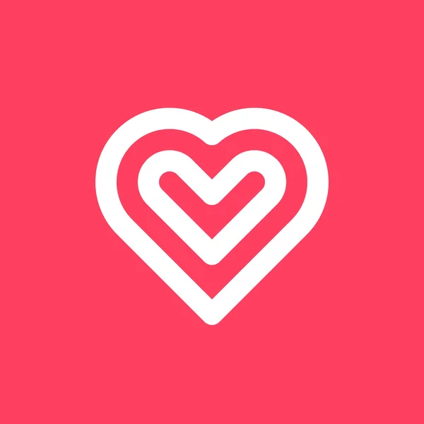 Weißes abstraktes Herzzeichen des Valentins — Stockvektor