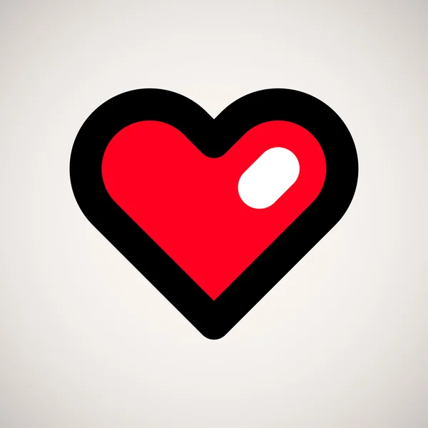 Red abstrait Valentine's heart sign — Image vectorielle