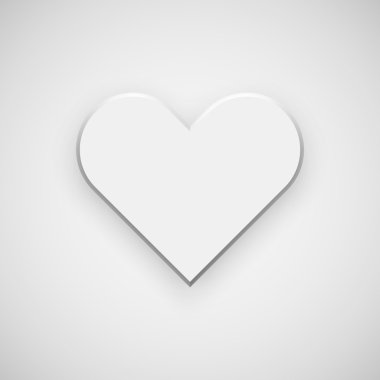 Beyaz soyut Valentine's kalp işareti