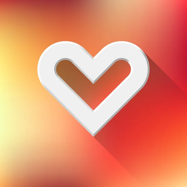 Beyaz soyut Valentine's kalp işareti — Stok Vektör