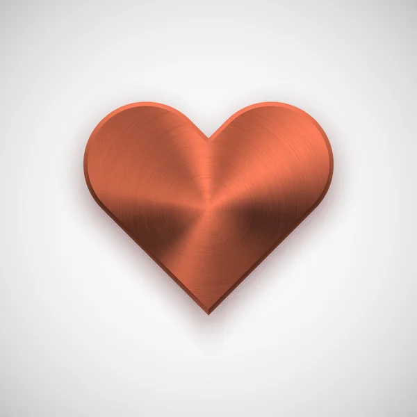 Bronze abstract Valentine's heart sign — Stock Vector