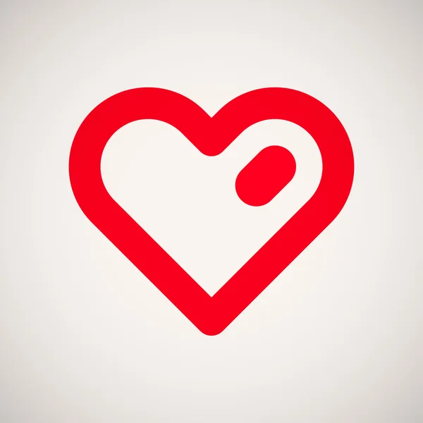 Rotes abstraktes Herzzeichen des Valentins — Stockvektor