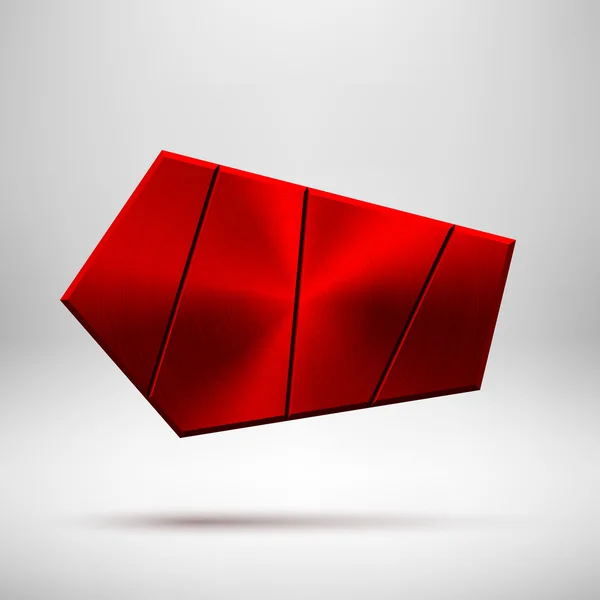 Distintivo geométrico abstrato vermelho — Vetor de Stock