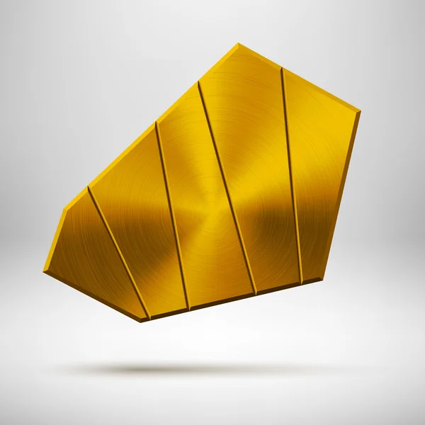 Modello di pulsante geometrico oro — Vettoriale Stock