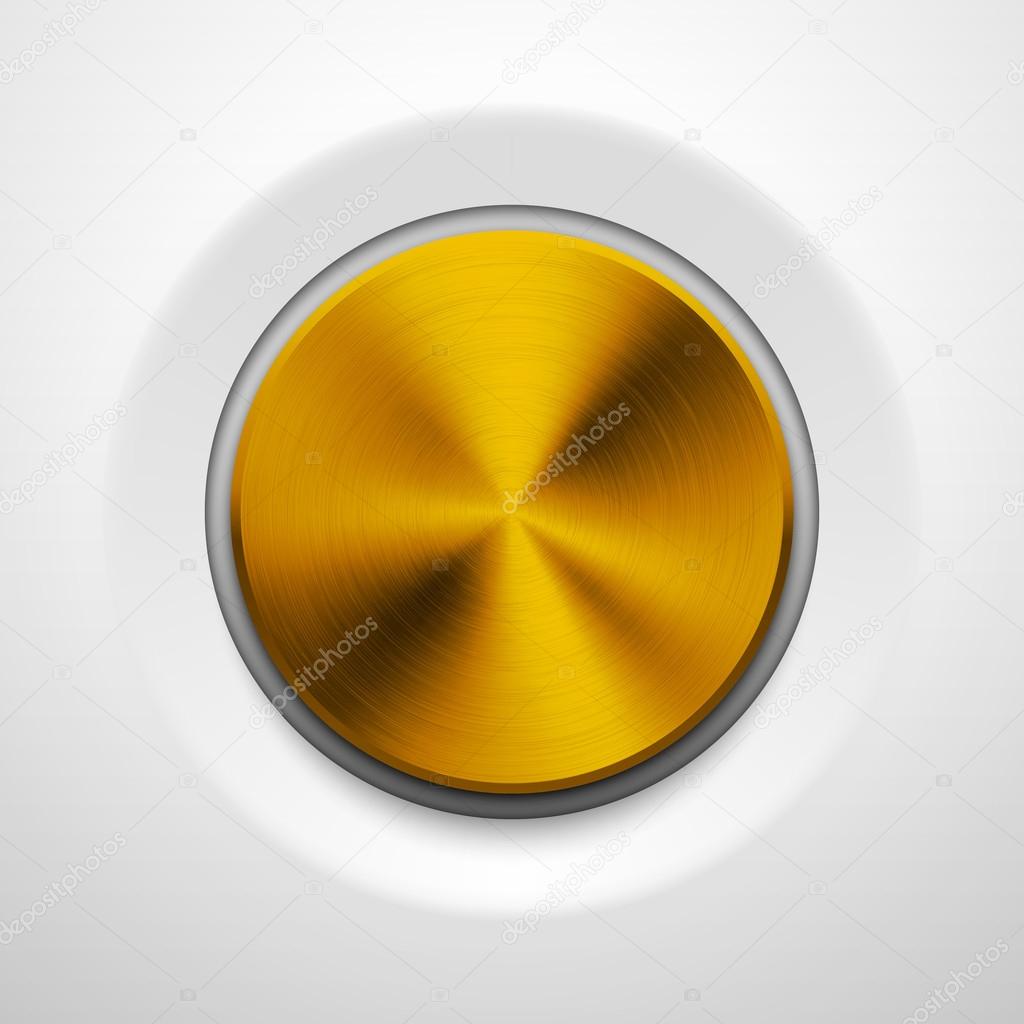 Gold Button with Metal Texture