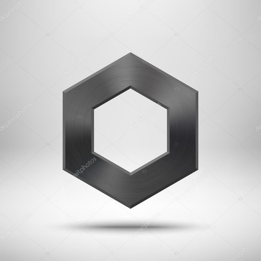 Black Abstract polygon Button Template