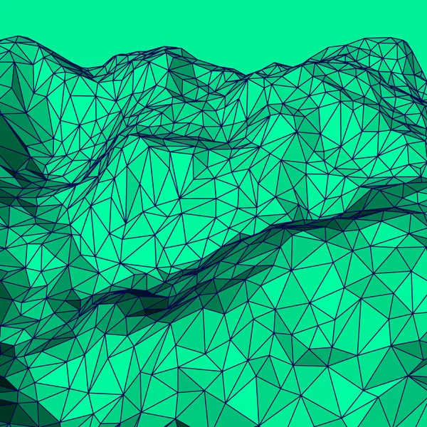 Fondo poligonal abstracto verde — Vector de stock