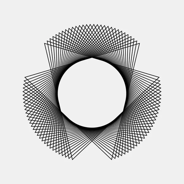 Forma fractal abstracta negra — Vector de stock