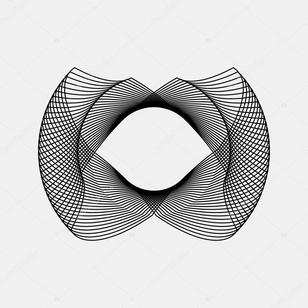 Black abstract fractal shape with light background for logo, design concepts, posters, banners, web, presentations and prints. Vector illustration.