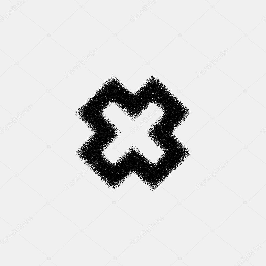 Black Abstract Cross Badge