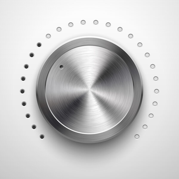 Abstract Technology Volume Knob with Metal Texture