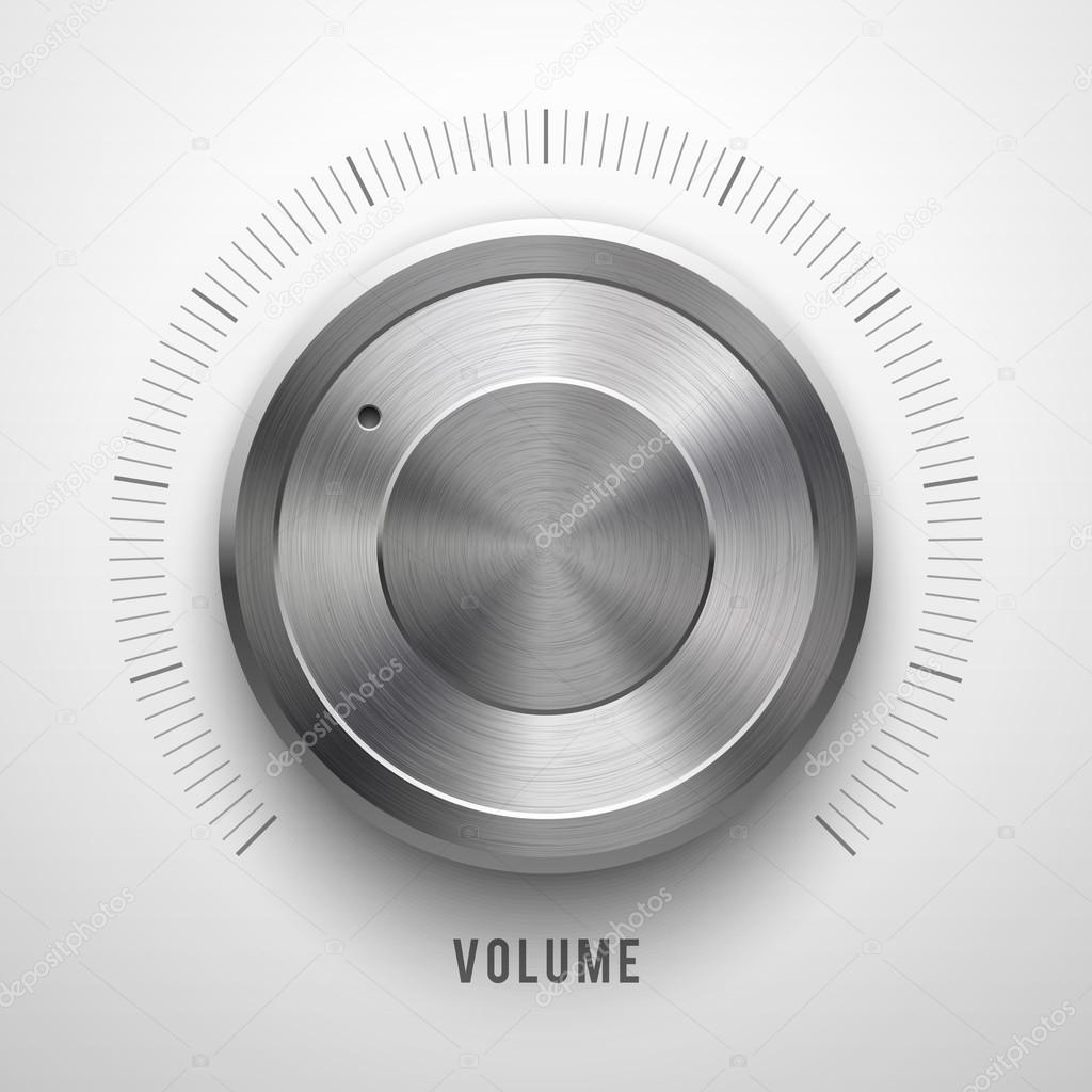 Abstract Technology Volume Knob with Metal Texture