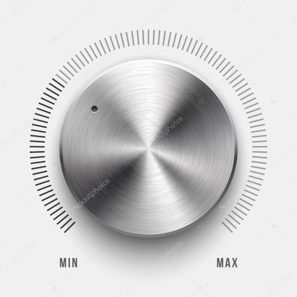 Abstract Technology Volume Knob with Metal Texture