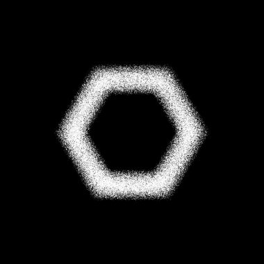 White Abstract Polygon Badge