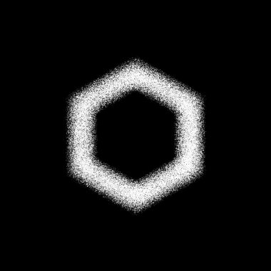 White Abstract Polygon Badge