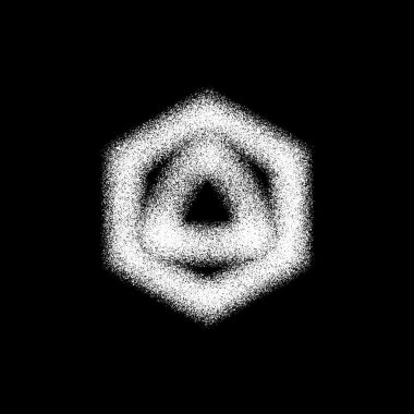 White Abstract Polygon Badge