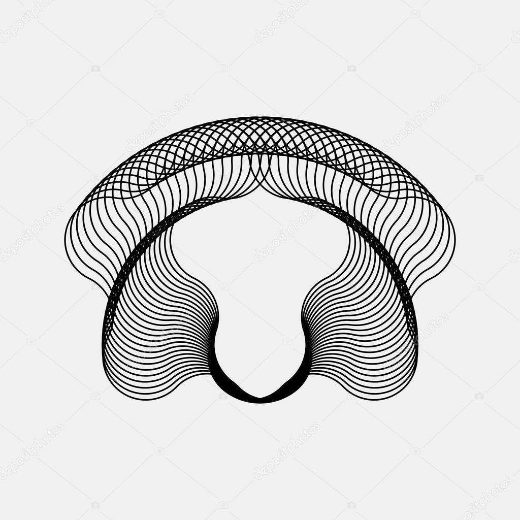 Black abstract fractal shape with light background for logo, design concepts, posters, banners, web, presentations and prints. Vector illustration.