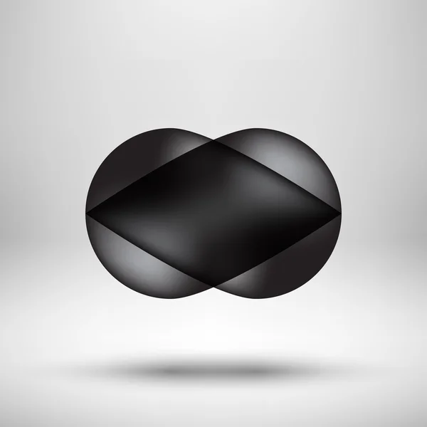 Badge d'icône de bulle noire avec fond clair — Image vectorielle
