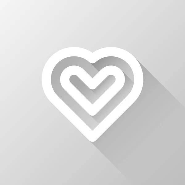 Segno di cuore astratto bianco — Vettoriale Stock