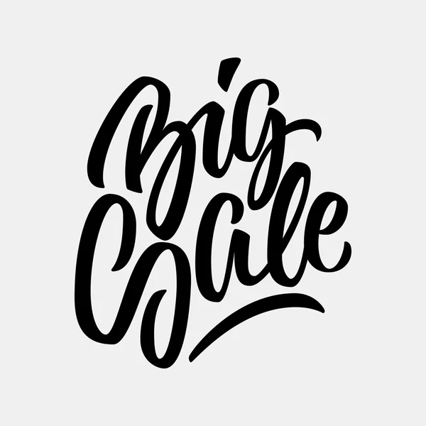 Badge de lettrage calligraphie noire grande vente — Image vectorielle