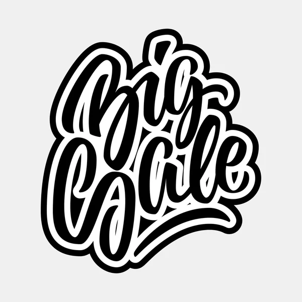 Black Big Vendita Calligrafia Lettering Badge — Vettoriale Stock