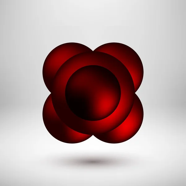 Червоний абстрактних міхур бейдж — стоковий вектор