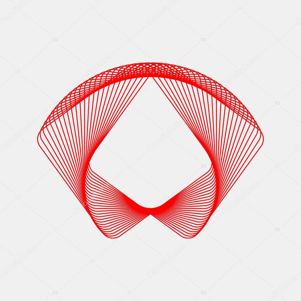 Red abstract fractal shape with light background for logo, design concepts, posters, banners, web, presentations and prints. Valentines day. Vector illustration.
