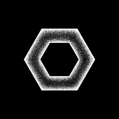 White Abstract Polygon Badge