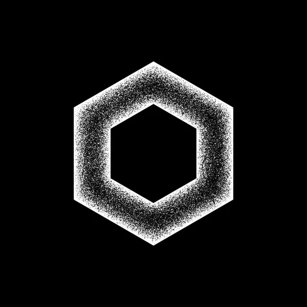 White Abstract Polygon Badge — Stock Vector