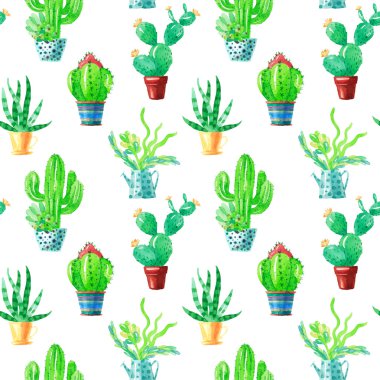 Succulents ile Seamless Modeli