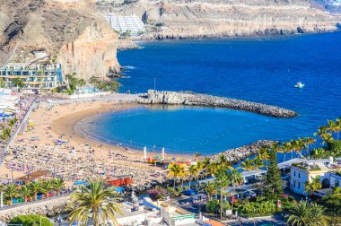 Puerto Mogan - Gran Canaria 'nın güzel manzarası - İspanya' nın Kanarya Adaları