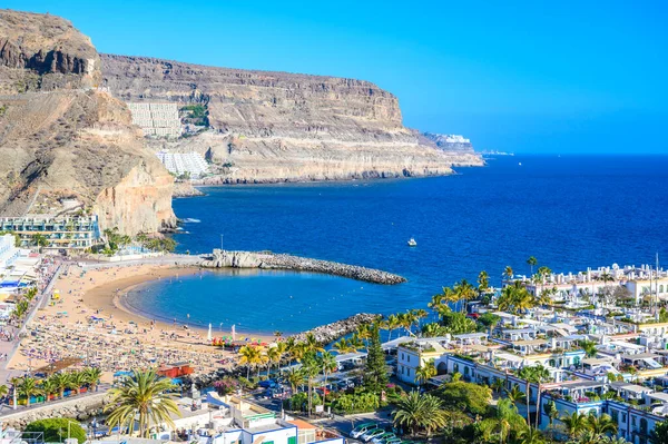 Puerto Mogan Krásná Scenérie Pobřeží Gran Canaria Kanárské Ostrovy Španělska — Stock fotografie