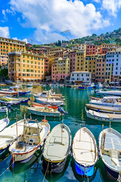 Ciudad Camogli Liguria Italia Escénica Costa Riviera Mediterránea Casco Antiguo — Foto de Stock