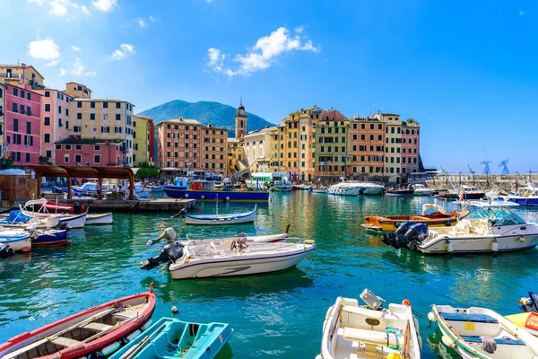 Camogli Cidade Ligúria Itália Costa Riviera Mediterrânica Cénica Histórico Cidade — Fotografia de Stock