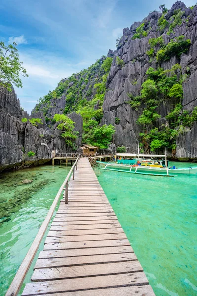 Lago Barracuda Ilha Paradisíaca Coron Palawan Filipinas Destino Viagem Tropical — Fotografia de Stock