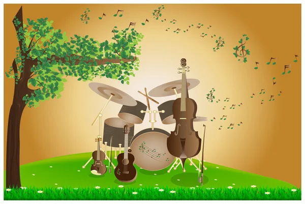 Band in the park — Stock Vector