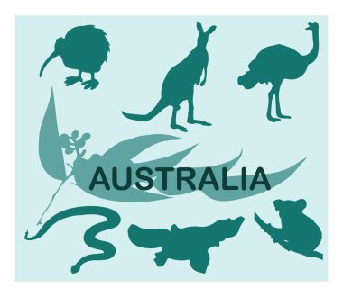 hayvan silhouettes - Avustralya
