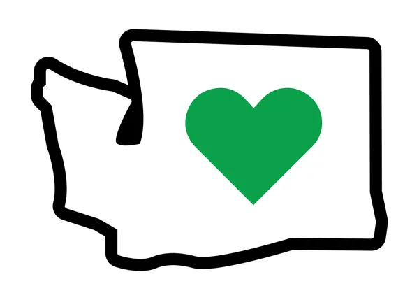 Washington State Heart — Stock Vector