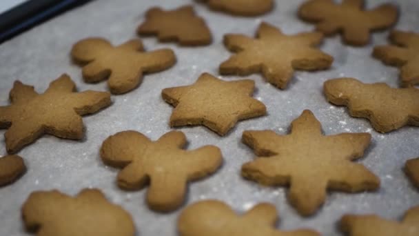 Belos Biscoitos Natal Jazem Mesa — Vídeo de Stock