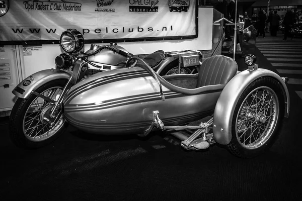 Motocicleta com sidecar Opel Elite 500, 1928 — Fotografia de Stock