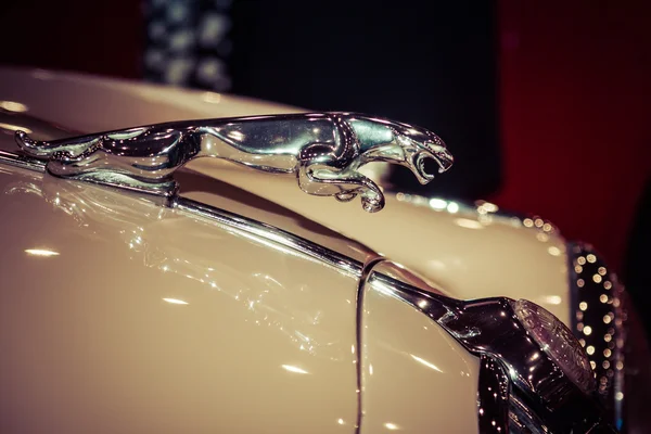 Ornamento del cappuccio (Jaguar nel salto) della Jaguar XK150 — Foto Stock