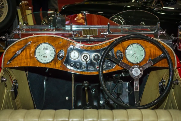 Cabin of sports car MG TA Midget, 1936 — ストック写真