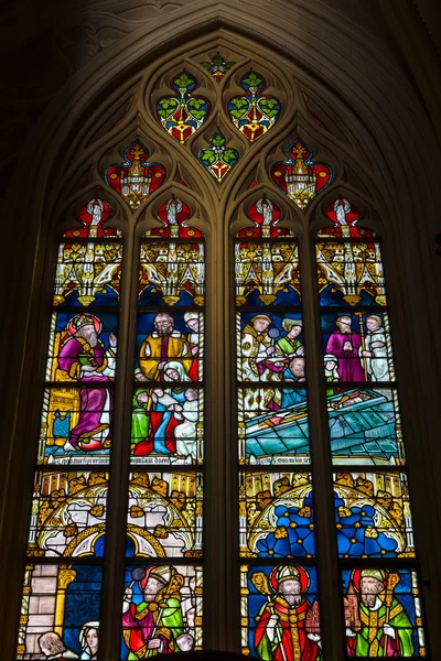 Stained glass windows of Basilica of Saint Servatius, the oldest church in the Netherlands. — ストック写真