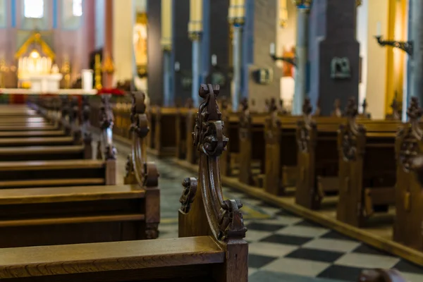 Church Pews in the church — Stock fotografie